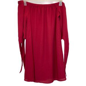 Women Burgundy Off The shoulders Top M